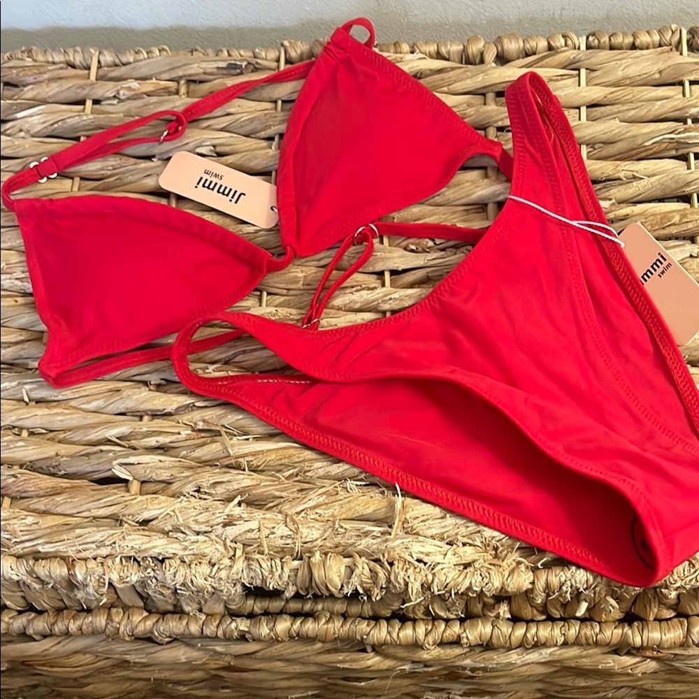 Jimmi Swim Red Bikini Set, NWT Size S